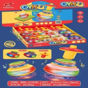 Random-Color Gyro Magic Toy Music and Lights Spinning Co