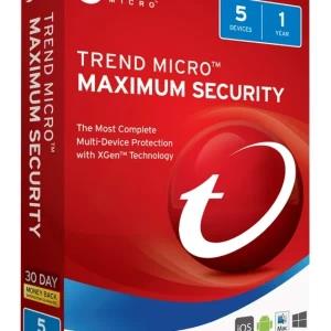 Trend Micro Maximum Security 1 year for 5PC's or Devices