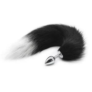 Fox Anal Plug Tail Sex toys Adult Toys (Black &White)