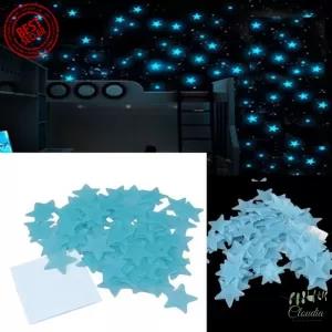 Light Blue 72Pcs Set Kids Bedroom Beautiful Fluorescent Radi