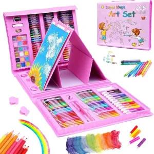 BRAND 208 PCS Pink Art Supplies Drawing Art Kit