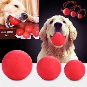 Red Solid Ball Dog Toy Chew Hard Rubber Bite Resistant