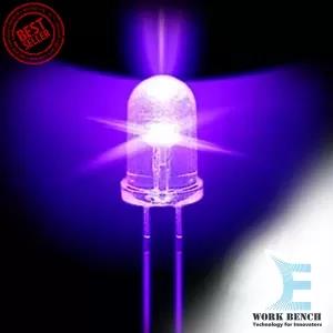 Generic 5Pcs Super Bright 5mm Round UV/ Purple LED Diode