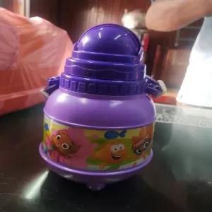 Humpty Dumpty Purple Plastic Water Bottle with Straw