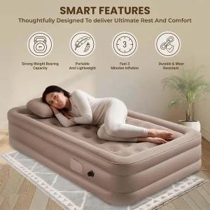 Robustt Double Layer Inflatable Bed Home Camping