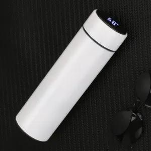White Stylish Smart Water Bottles with Digital Temperature D
