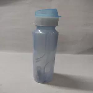 Light Blue Spiral Straw Water Bottle -- 500ML