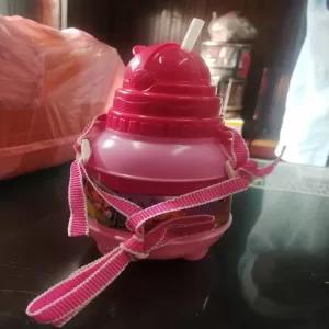 Humpty Dumpty Red Plastic Water Bottle With Straw