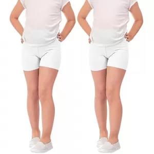 SASA 2-6 Years Pure Cotton Stretch School Girsl Shorts 2-Pack White