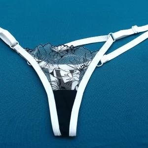 Ladies thong embroider mesh pantie Thong mesh pantie