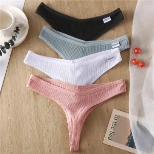 Women Cotton Thongs Panties Sexy Low Waist