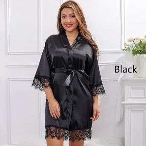 Women Ice Silk Pajamas Robes Sleepwear