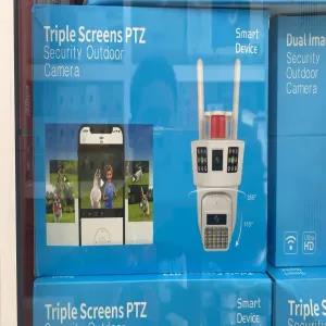 , 2k 8MP Dual Lens Three Screen Wifi Wireless PTZ Outdoor Se