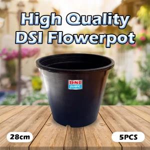 High Quality Flowerpot 28.5cm Black 5 PCS