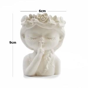 White Cactus Cement Pot Succulent Planter