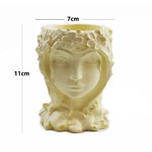 Yellow Cactus Cement Pot Succulent Planter