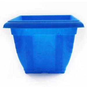 Plastic Square Flower Pot Blue 3-PCS