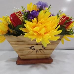 Wooden Artifitial Flower Pot(bambooleaf)