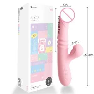 2 IN 1 Suck Vibrator Dildo Telescopic Vibrator