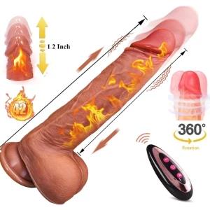 Huge Big Soft Vibrator Heating Thrusting Realistic Dildo