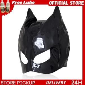 Leather Head Bondage Gear Cat Mask bdsm sex toy