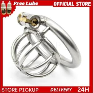 Male bdsm sex toy steel small Chastity cage