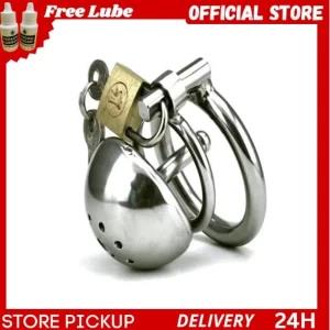 Metal Penis Lock Chastity Cock Cage Ring Adult Bondage