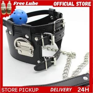 Neck Choker Collar PVC Hollow Ball Gag BDSM sex toy