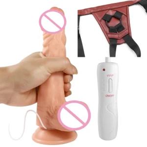 strapon with vibrate 8 inch rotate dildo sex toy