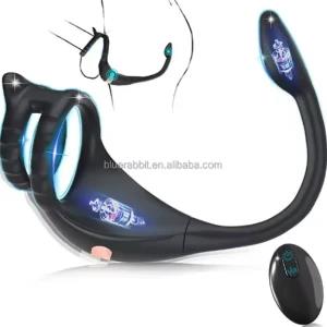 Vibrating Cock Ring Remote Control Anal Butt Plug
