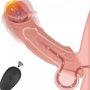 Vibrating Penis Sleeve Extender Cock Ring with Remote
