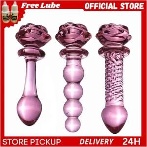 Crystal Glass Flower Anal Plug Dildo