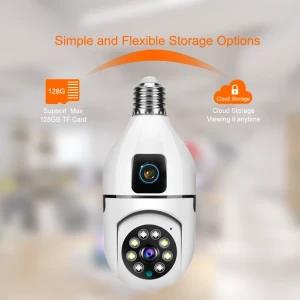 V380 Pro Bulb Camera Dual Lens 4MP IP Wifi Security
