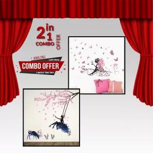 Combo offer 08 - Colorful Flower birdcage wall sticker decal