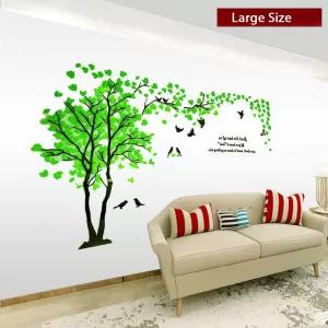 Large size Green 3D Tree Wall Stickers Crystal Acrylic Wall