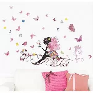 Model 04 Colorful Flower birdcage wall sticker decals flying