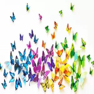 Set Of 72 3D Butterfly Wall Stickers