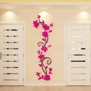 Pink 3D Flower Decal Vinyl Decor Art Home Living Room Wall S