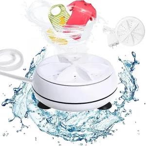 White Mini Washing Machine Portable Ultrasonic Turbine Washe
