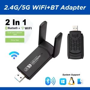 1300Mbps Dual-Band USB Wi-Fi & Bluetooth Adapter