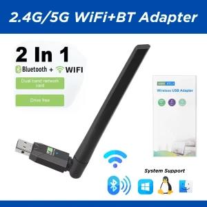 600Mbps USB WiFi & Bluetooth Adapter with Antenna
