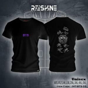BTS Design Printed Black Color t shirt