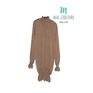Generic Women Smocked Pullover Top Dark Brown XL