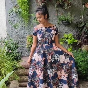Polyester Crepe Mix Dress
