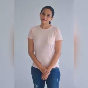 S Beige Womens Branded T-Shirt