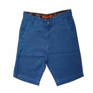 Superdry Mens Linen Short Blue Waist:36