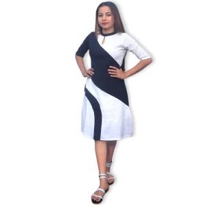 Two Color Linen Dress New Fashionable Linen Frock