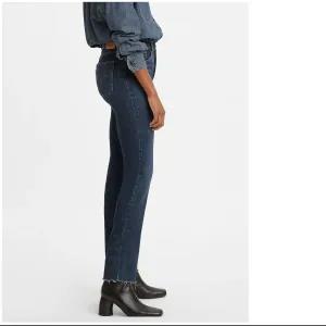 Waist:27 Dark blue Womens HIGH-RISE STRAIGHT JEANS