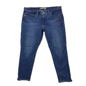 Waist:32 Blue Womens High Rise Shaping Skinny Jeans - S001