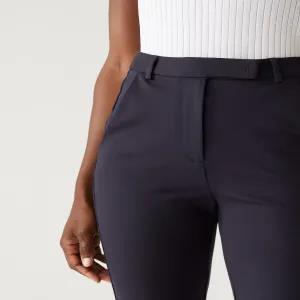 Waist:32 Navy Blue Womens Jersey Slim Fit Ankle Grazer Office Trouserse
